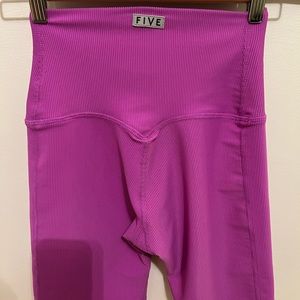 Five Dancewear Bike Shorts - YXL Plus - Purple Ribbed